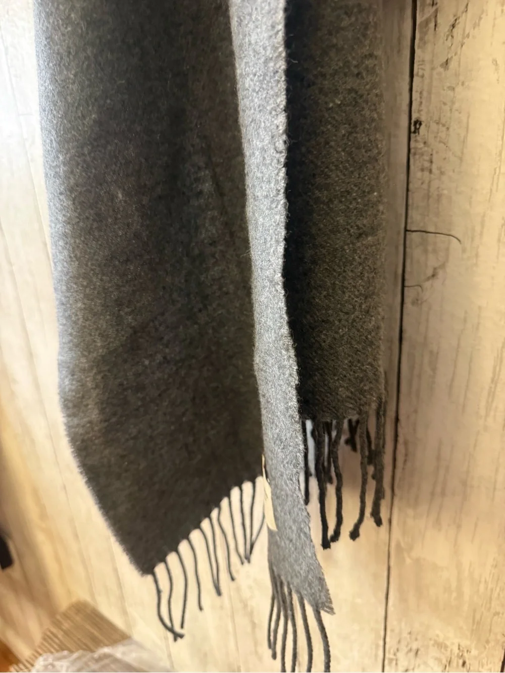 Italian Woollen Treasures Mens Gray Wool Neck Warmer Rectangle Scarf